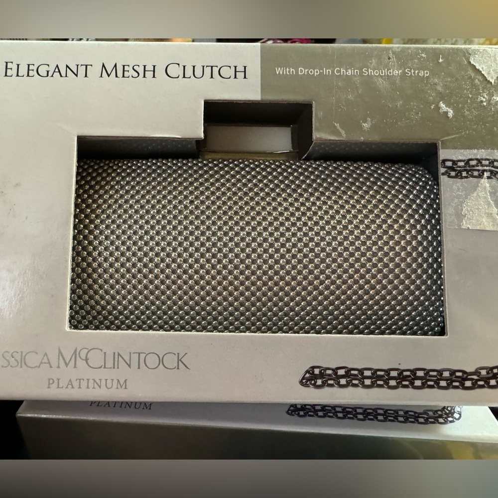 NIB Elegant mesh clutch purse